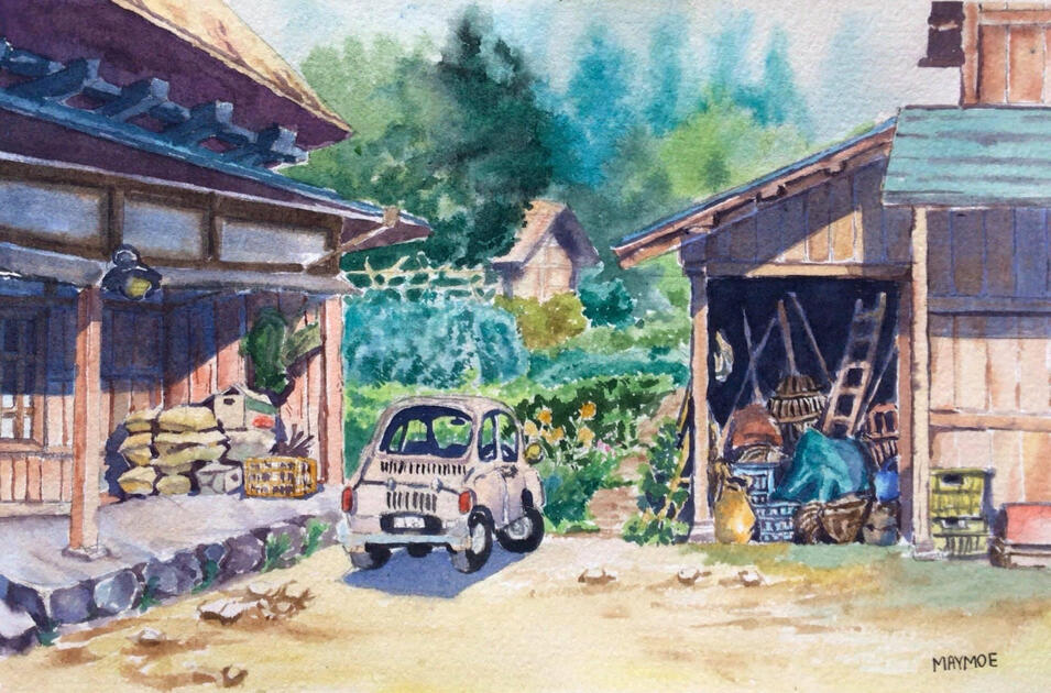 Redraw of countryside scenery from " Only Yesterday"